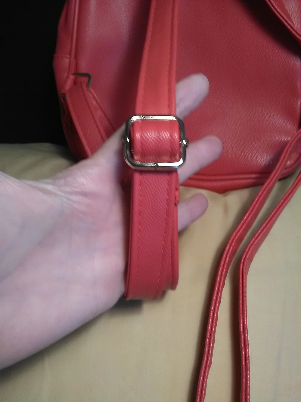 NWT CHRISTIAN LACROIX Red Mini Backpack Bag GOLD METAL ADJ. STRAPS 9 X 10 Approx